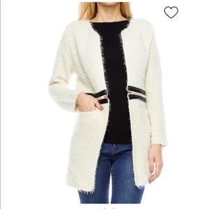 BLVD textured long cardigan zipper sweater